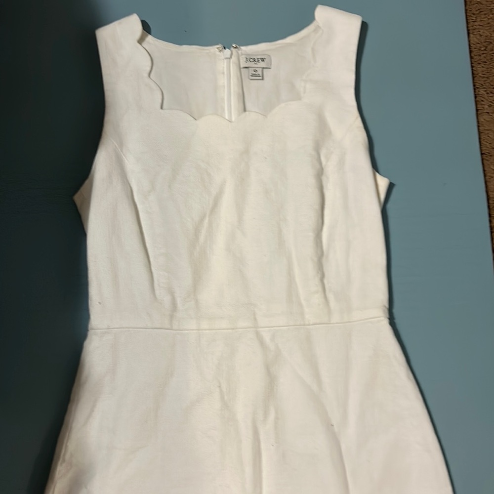 White J Crew Scalloped edge shift dress size 0